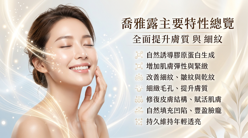 喬雅露主要特性總覽：全面改善細紋