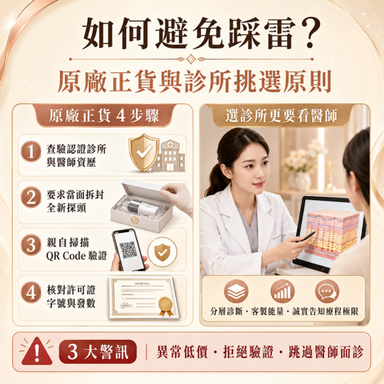如何避免踩雷?原廠正貨與診所挑選原則