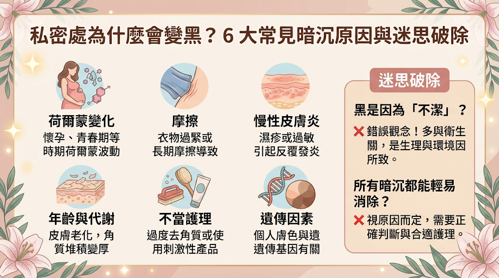 私密處為什麼會變黑？6 大常見暗沉原因與迷思破除