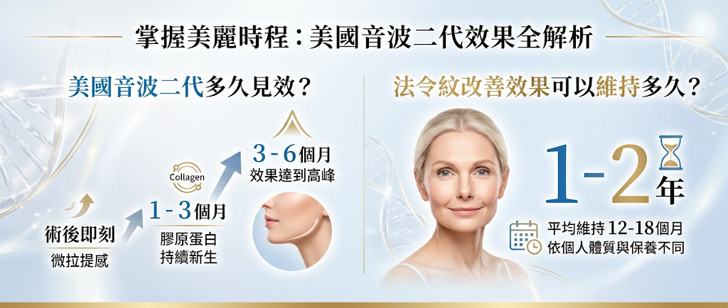 美國音波二代多久見效？法令紋改善效果可以維持多久？