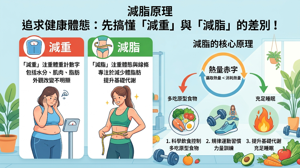 減脂原理是什麼？先了解「減重」與「減脂」差在哪