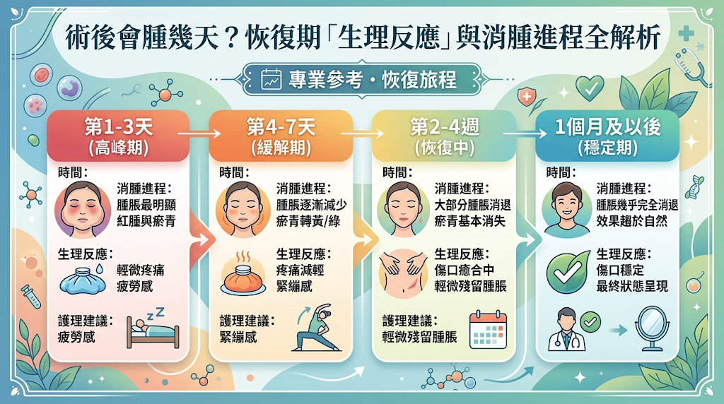 術後會腫幾天？恢復期「生理反應」與消腫進程