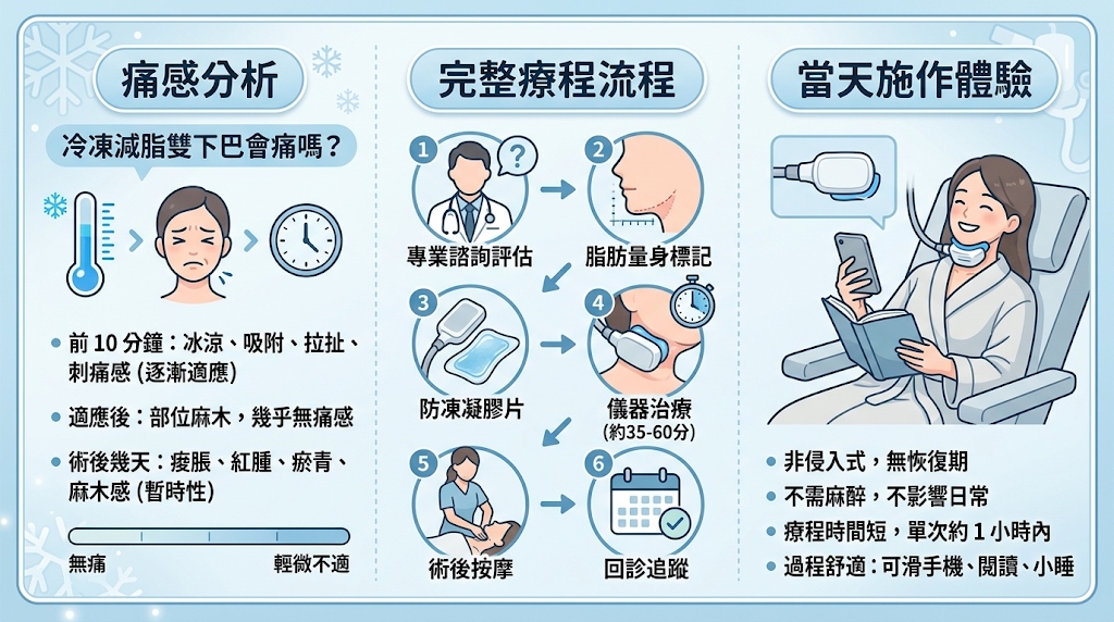 冷凍減脂雙下巴會痛嗎？完整療程流程與當天體驗