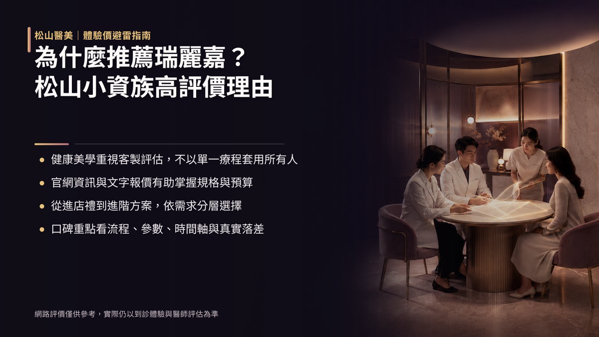 為什麼推薦瑞麗嘉健康美學診所?松山區小資族高評價理由
