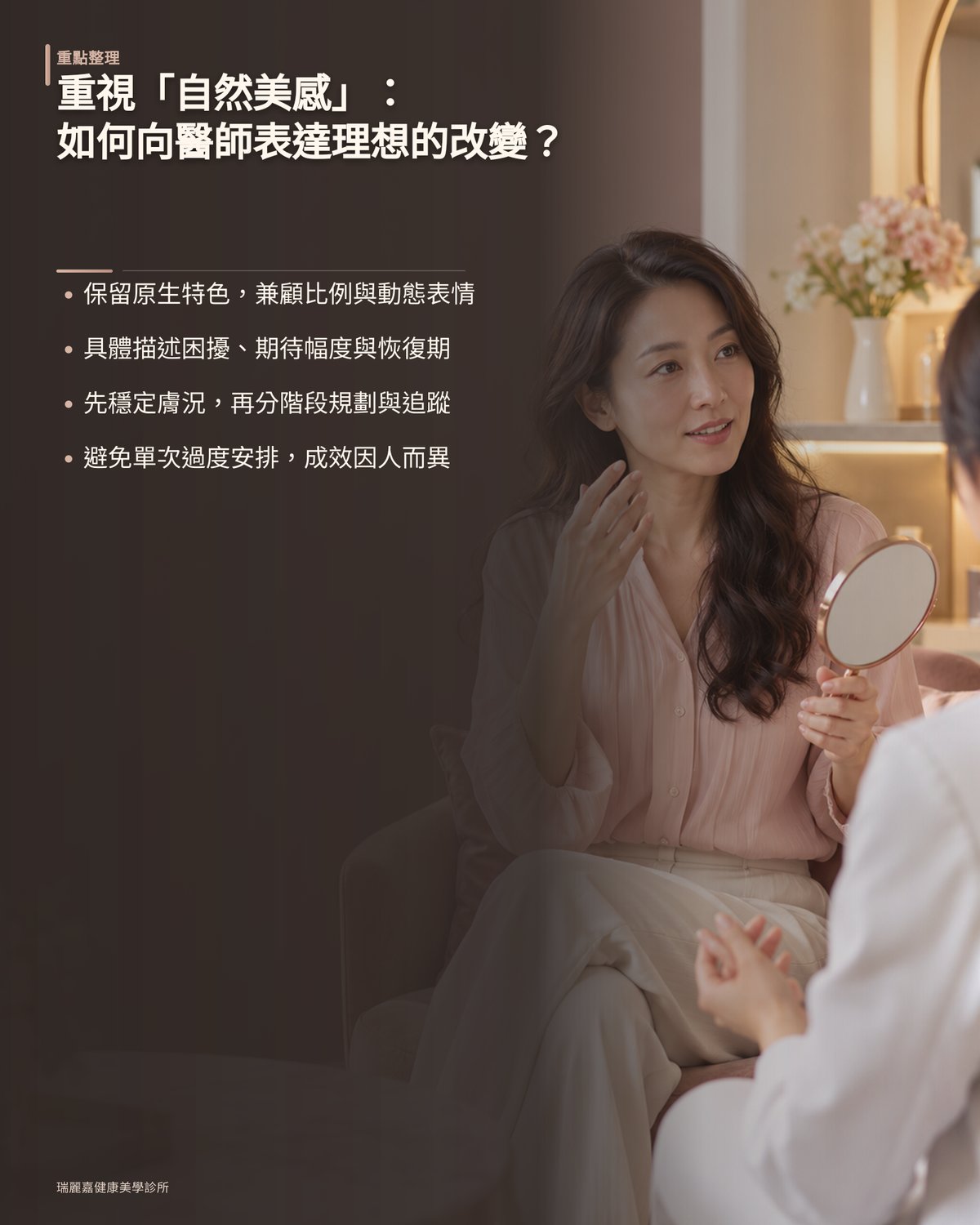重視「自然美感」:如何向醫師表達理想的改變?