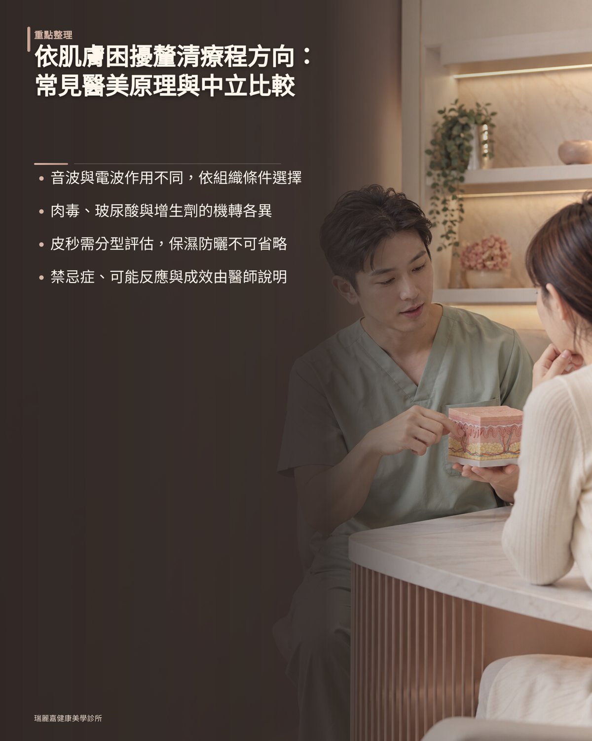依肌膚困擾釐清療程方向:常見醫美原理與中立比較
